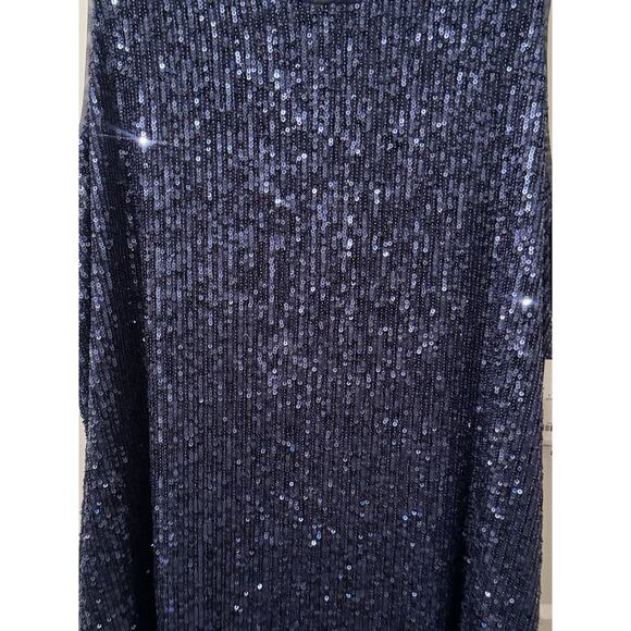 On 34th Sequined Tank Shell Sz 2X NWT Blue Sparkle NYE Holiday Party Women Plus - Picture 5 of 7